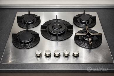 Piano cottura franke 75 acciaio e griglie in ghisa