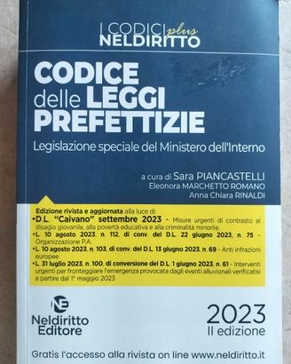 Codice delle leggi prefettizie 2023