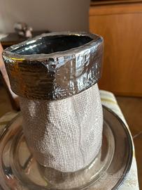 Vaso da interno con bordo argento