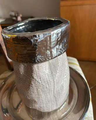Vaso da interno con bordo argento