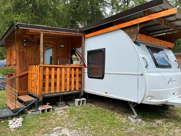 Roulotte con preingresso e sopratetto