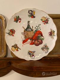 Piatto ceramica decorata vintage