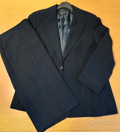 Completo blu gessato lurex argento tg. XL