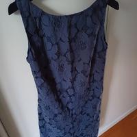 Abito elegante in pizzo blu, taglia 42