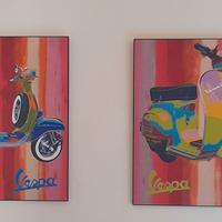 quadro vespa su pannello decorativo legno wallart