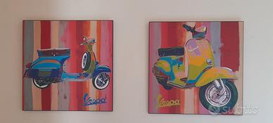 quadro vespa su pannello decorativo legno wallart