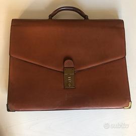 Borsa Fendi portadocumenti in pelle color senape
