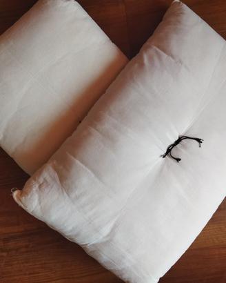 Coppia cuscini100% fibra naturale ipoallerg cotone