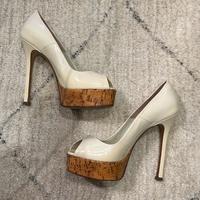 Tacco 12cm Gianni Marra in cuoio e vernice bianca