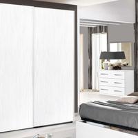 Armadio Ante Scorrevoli Bianco Larice - H 2.45m