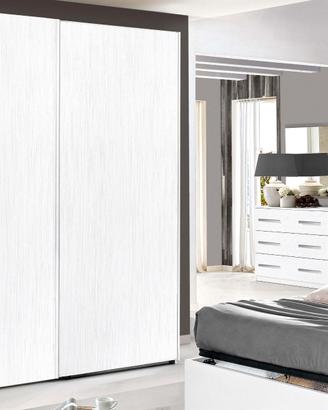 Armadio Ante Scorrevoli Bianco Larice - H 2.45m