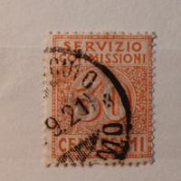Regno 1913- servizio commissioni- 30 ct rosso