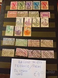 Belgio francobolli pacchi e ferrovie 