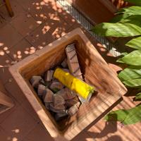 Vaso quadrato di plastica