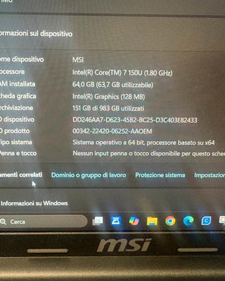 Portatile  MSI