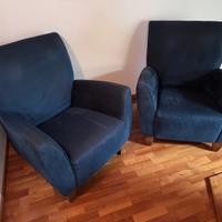 Coppia di poltrone blu