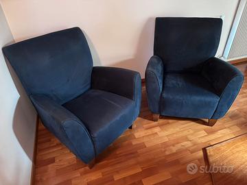 Coppia di poltrone blu