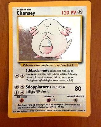 Chansey carta pokemon HOLO 3/102