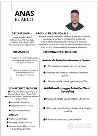 Addetto alla produzione alimentare / Lavaggio auto