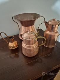 kit pentola oliera teiera in rame