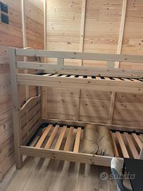 Letto a castello in legno Alpin