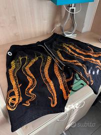 Pantaloncini Octopus neri e arancioni taglia L str