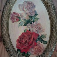 Quadro fatto con decoupage, cornice in legno.