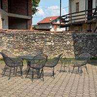 Set Esterno 6 sedie In ferro battuta vintage 1950