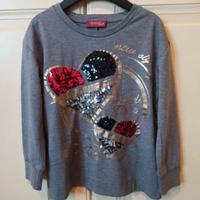 ❤️ Maglia M/L GAUDÌ TEEN - Cuori Paillettes - 6 Y