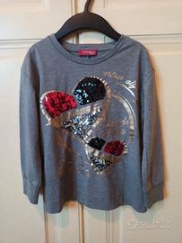 ❤️ Maglia M/L GAUDÌ TEEN - Cuori Paillettes - 6 Y