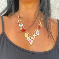 Collana funky bohemien con charms