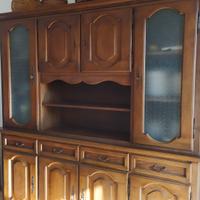 Credenza napoletana in  legno con vetrina rialzata