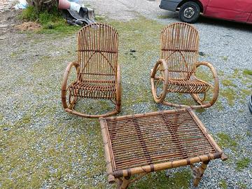 Salottino vintage in bambù Franco Albini