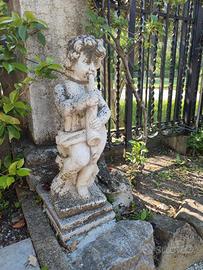statuetta da giardino in cemento bianco