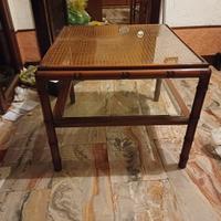 Tavolino ratan e legno