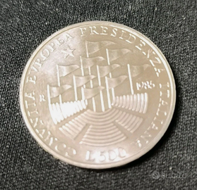 500 LIRE ARGENTO 1985 Presidenza Italiana FDC