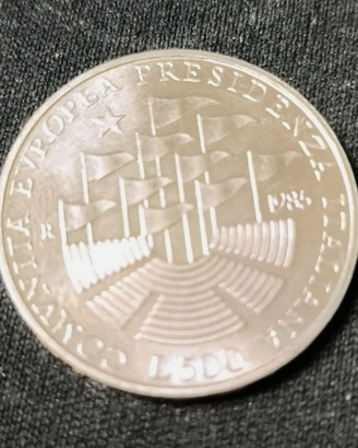 500 LIRE ARGENTO 1985 Presidenza Italiana FDC