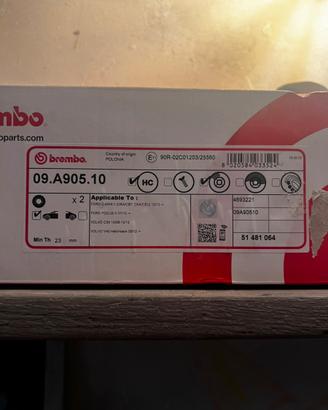 Coppia dischi freni anteriori auto Brembo