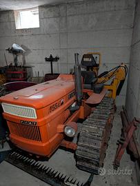 Trattore fiat 455 fresatrice escavatore pala semi