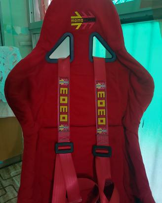 Sedile racing Momo c/cintura di sicurezza 