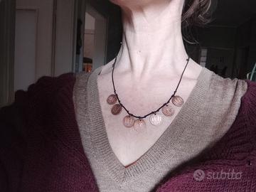 Collana con monete di rame, artigianale
