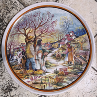 Piatto ceramica maiolica finemente decorato 55 CM