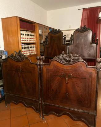 Coppia di Letti d’Epoca in Ferro/ghisa liberty