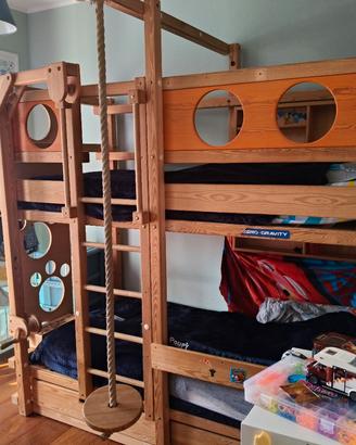 letto a castello legno massello 