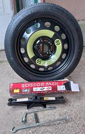 ruotino 125/70 r16 vw audi crick e chiave