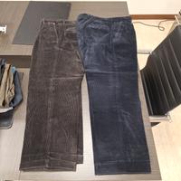 pantaloni velluto blu e neri 