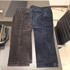 pantaloni velluto blu e neri 