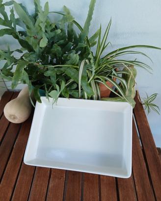 teglia rettangolare in ceramica bianca 