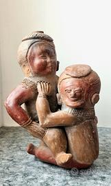 Scultura statua tribale in terracotta