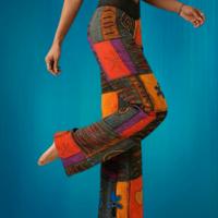 Pantaloni da Donna Stampa Bohemian Bordo in Pizzo